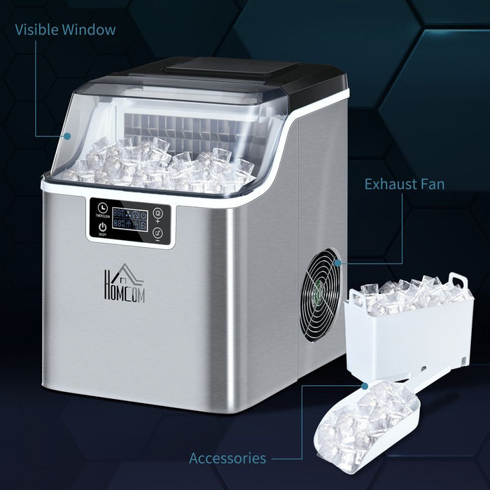 Ice Maker Machine for Home | 20kg/24Hrs | Compact & Powerful | HOMCOM