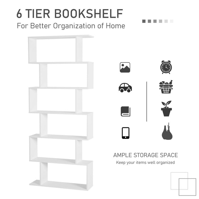 Premium Particle Board 6-Tier White Shelving Unit | High-Quality | Versatile Storage Solution