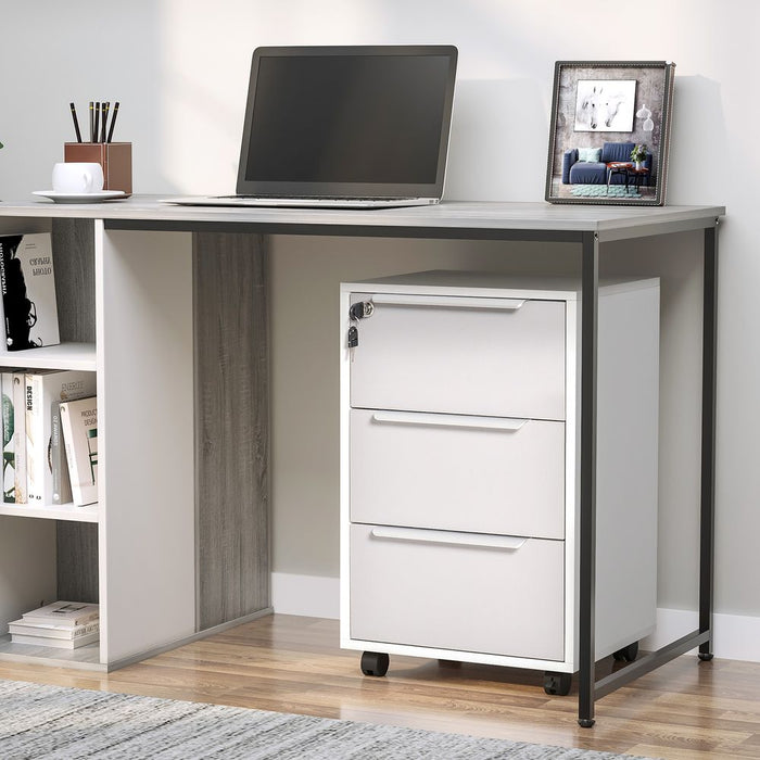 Premium 3-Drawer Locking File Cabinet | Mobile Chest | Side Table - High Quality & Easy to Move