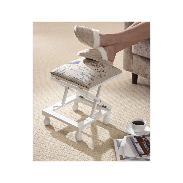 Premium White Footstool - 3 Positions