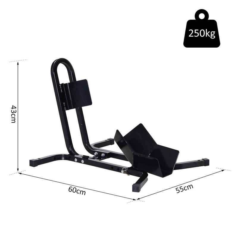 Premium Metal Motorcycle Wheel Chock Holder | HOMCOM | Pre-Drilled Holes | Adjustable | 17"-21" Tires | Rubber Caps