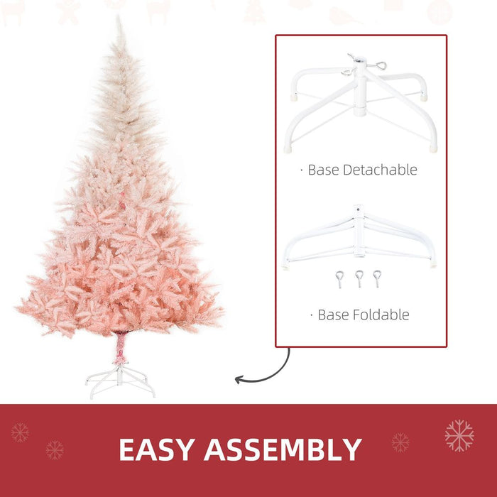 6FT Pink Artificial Christmas Tree - Premium Quality - Metal Stand - Stunning and Festive Décor