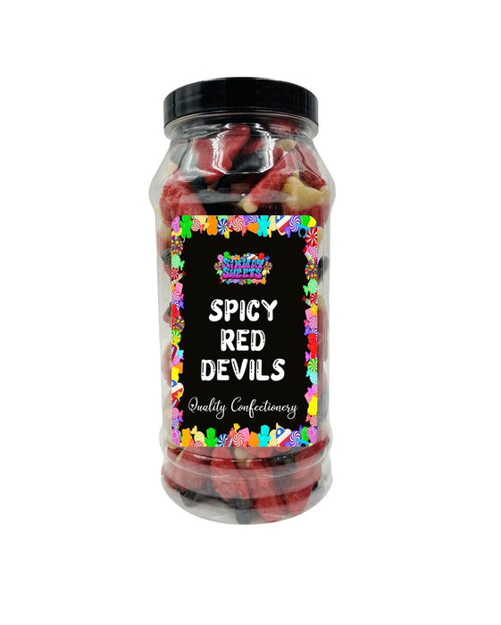 Delicious Red Devils Gummy Jelly Sweets in Gift Jar