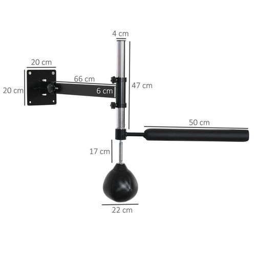 HOMCOM Adjustable Speed Bag Wall Mount, Boxing Equipment
