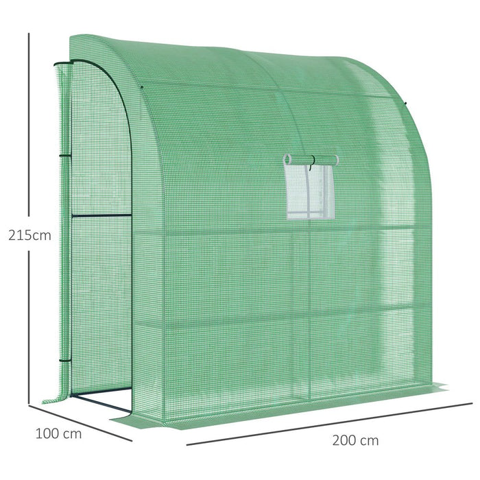 Winter Wonder Walk-In Greenhouse: Protect Your Plants Year-Round with Outsunny's 200Lx100Wx215Hcm Greenhouse Window&Door