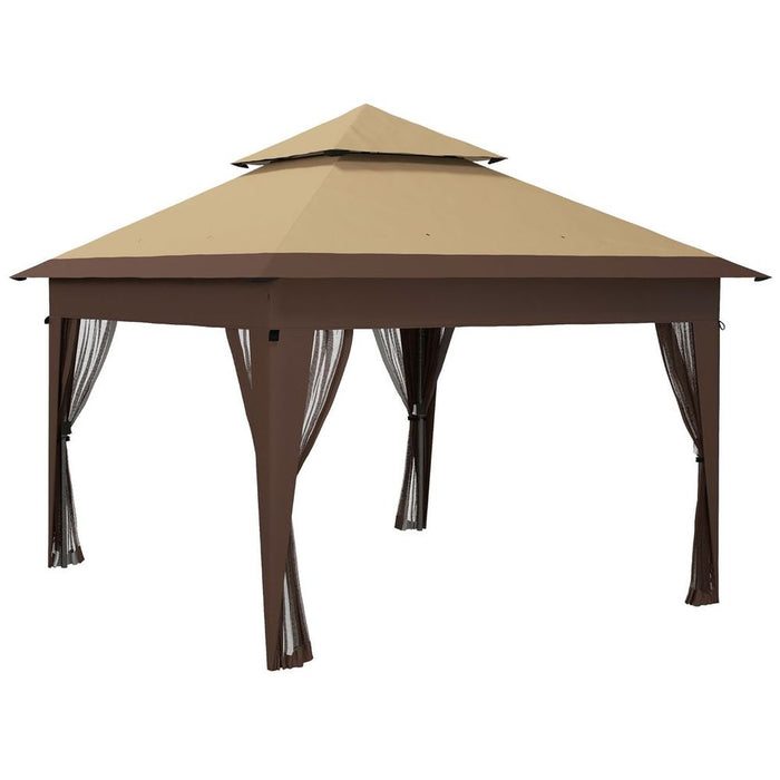 Ultimate Outdoor Gazebo: Outsunny 3x3m Pop Up Instant Shelter w/ Mosquito Netting - Khaki