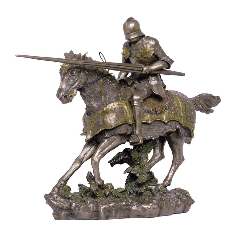 Large Mounted Tournament Knight Statue 38cm height Figure