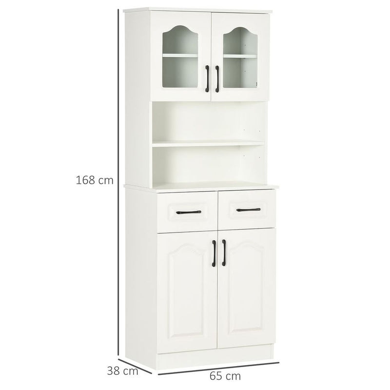 168cm Kitchen Cupboard Storage Cabinet - Shelves & Drawers - White - Professional Seller - Best Quality