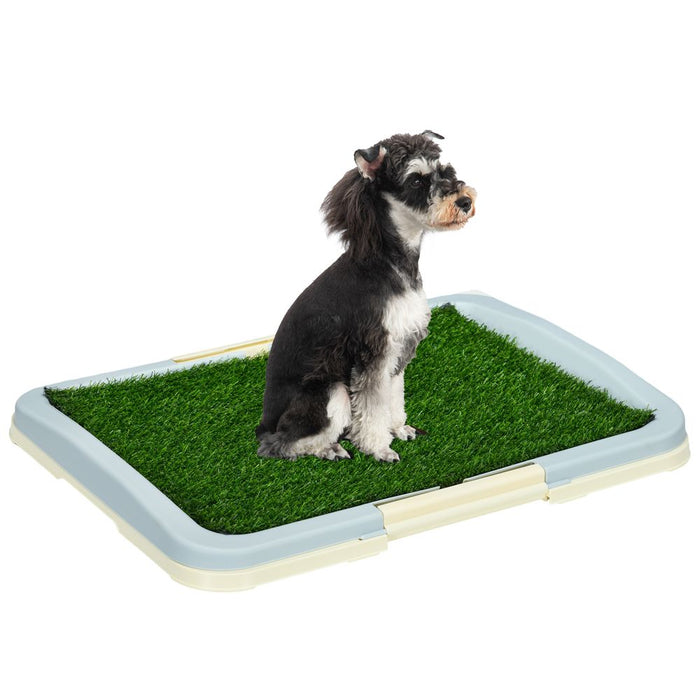 PawHut Dog Toilet - Indoor w/ Artificial Grass, Grid Panel, Tray - 63x48.5cm