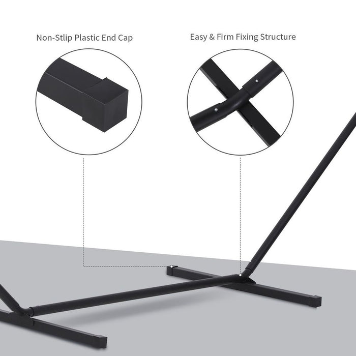 Ultimate Strength Metal Hammock Stand - Safe, Stable & Weather Resistant - Perfect for Indoor & Outdoor Relaxation