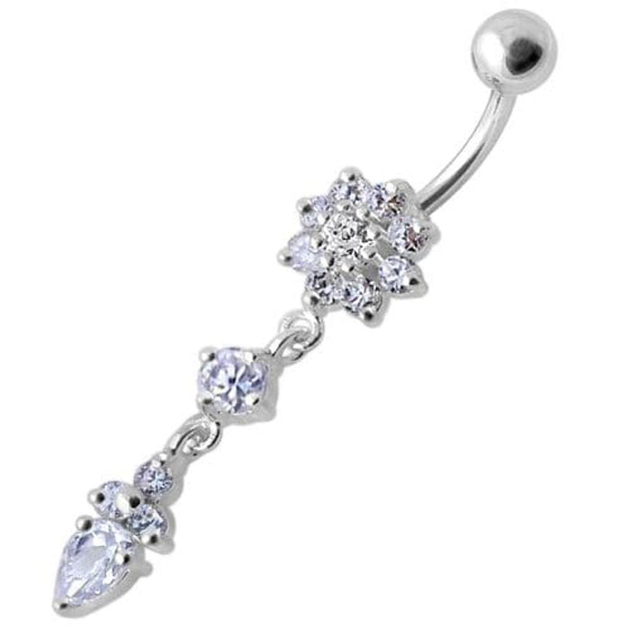 Fancy Flower Dangling Banana Belly Ring