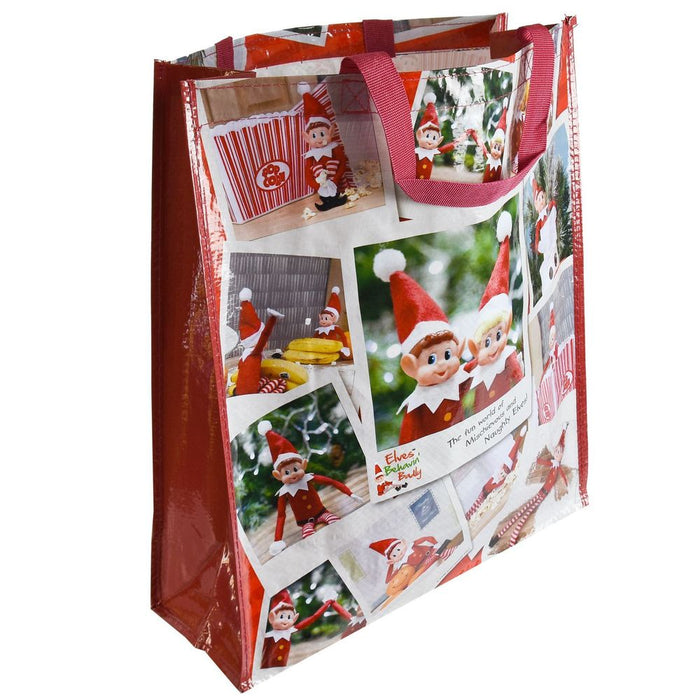 Christmas Helper Elf Behavin Badly Reusable Shopping Tote Bag - High-quality, Festive Design - Must-have!