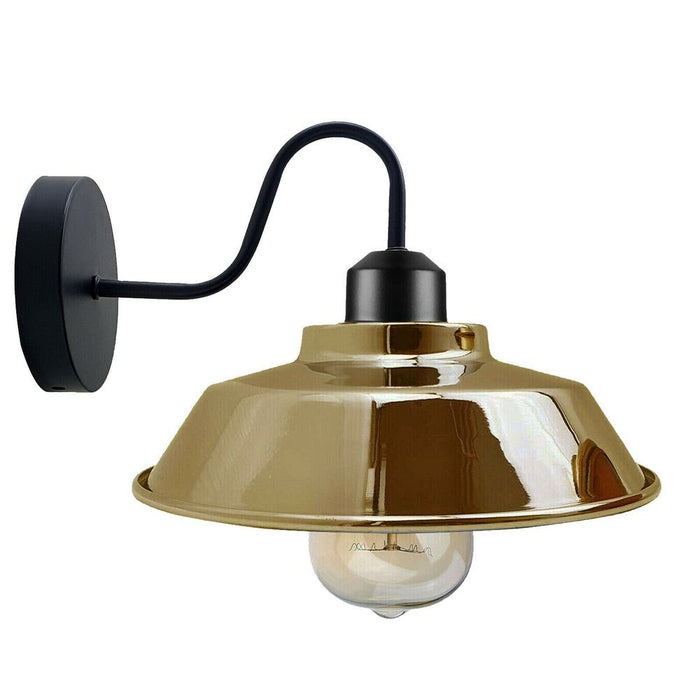 Retro Industrial Wall Lights - E27 Indoor Sconce - Metal Bowl Shape Shade - Basement, Bedroom, Home Office