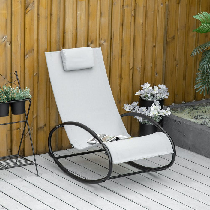 Ultimate Relaxation: Outsunny Patio Rocking Chair w/ Zero Gravity Seat & Pillow - Perfect for Pool, Garden, Patio - High Quality