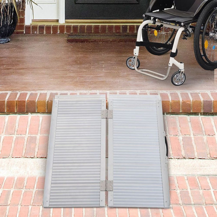 Portable Folding Wheelchair Ramp Scooter Mobility Stars w/ Carry Handle 4 Sizes