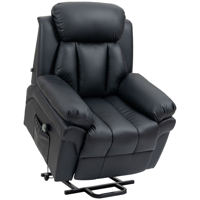 Premium PU Leather Lift Stand Recliner - Extra Padded Electric Power w/Remote Control for Ultimate Comfort