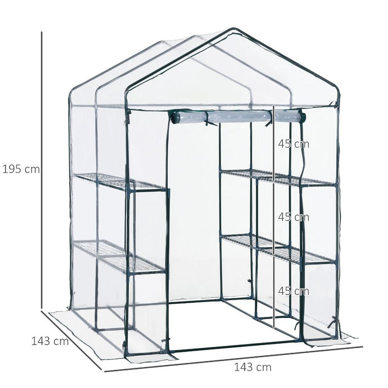 Sturdy Steel Frame Greenhouse | 2 Shelves | Perfect for Flowers, Plants, & Vegetables