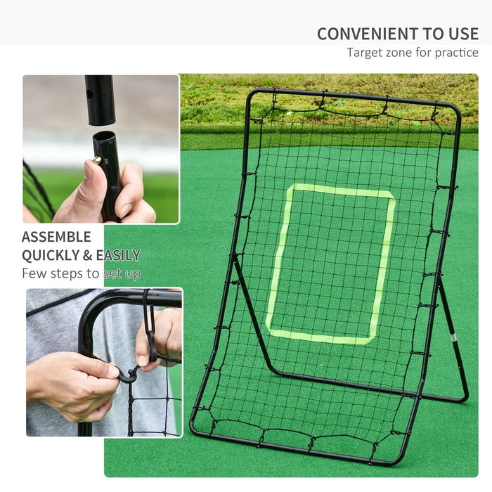 Premium Rebounder Net: Improve Baseball Skills | Kickback Training Equipment by HOMCOM