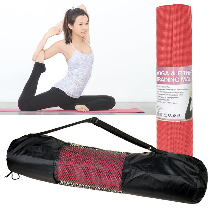 High-Quality Pink Yoga Mat 3mm | Durable & Non-Slip | Extra Large Size 173 x 61cm | Includes Carry Bag | Relax & Meditate