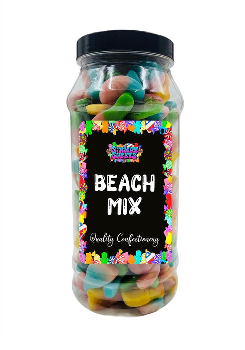 Beach Mix Jelly Gummy Retro Sweets Gift Jar - Delicious Treats for All Ages - Fast and Fresh Delivery