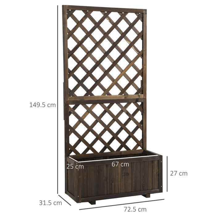 Premium Wood Garden Planter with Trellis for Climbing Plants - High-Quality Outdoor Decor and Planting Solution