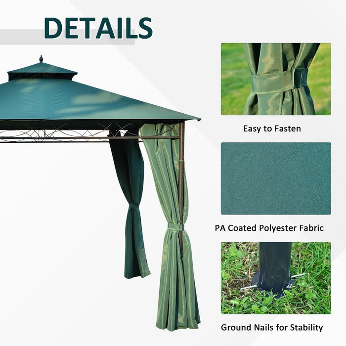 Premium Outsunny Metal Gazebo - High Quality Garden Party Tent with Canopy & Sidewalls