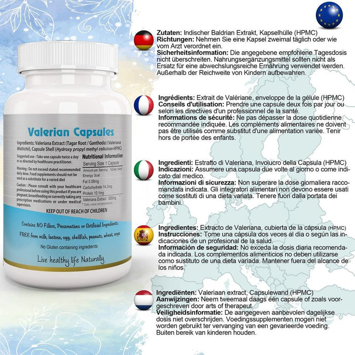 Premium Valerian Root Capsules - High-Quality, Ayurvedic Herb for Relaxation and Sleep - Trusted Seller