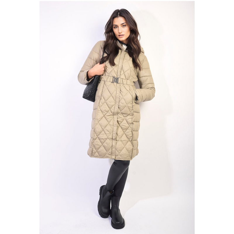 Isobel Quilted Winter Jacket with Belt