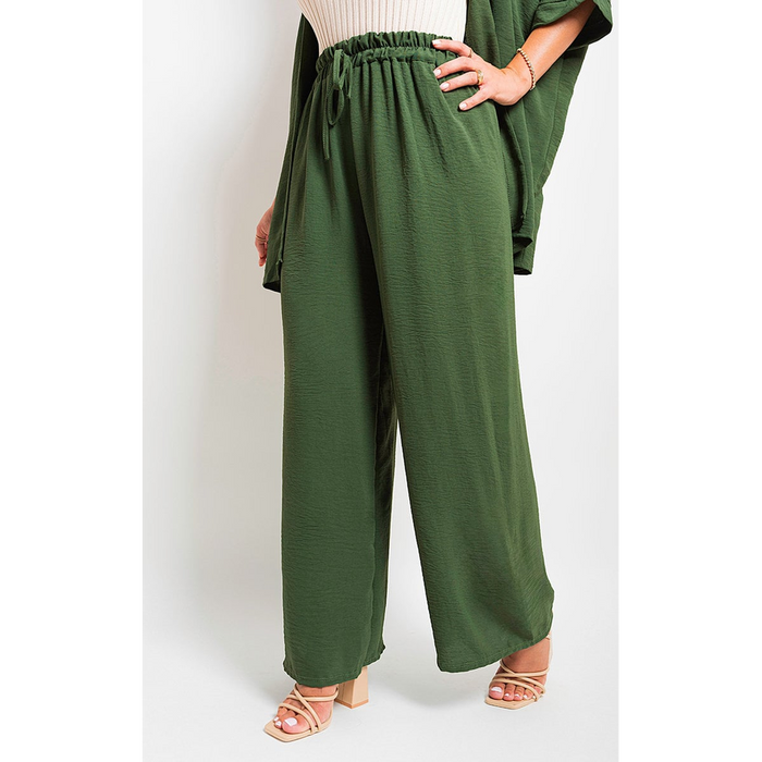 Effortlessly Chic Drawstring Waist Wide Leg Trouser