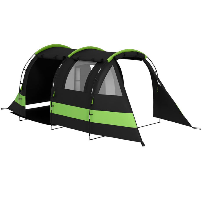 Outsunny Blackout Camping Tent: Bedroom & Living Room, 4-5 Person, Black