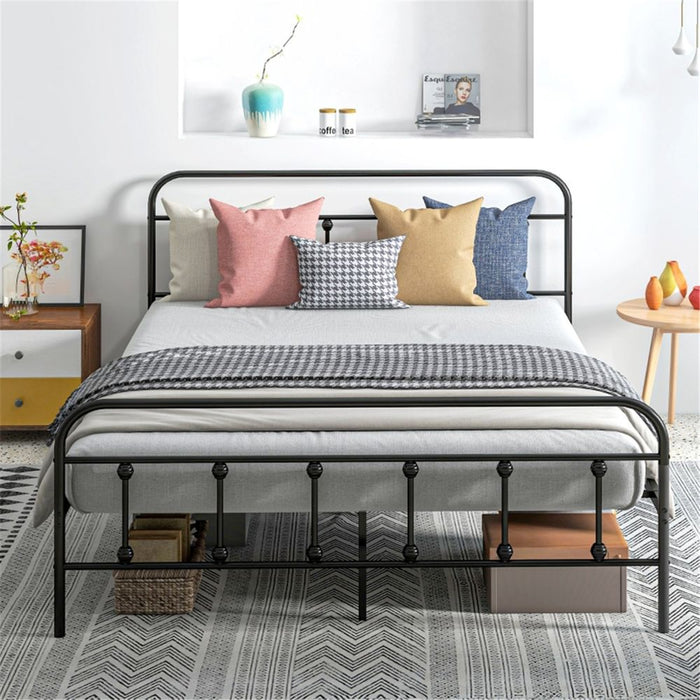 140cm Metal Bed Frame - Black 140W x 197D x 103Hcm