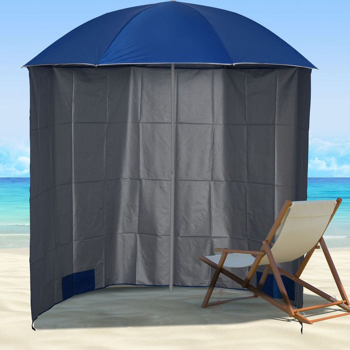 Outsunny Beach Fishing Umbrella - Portable & UV Protected (2.2M)