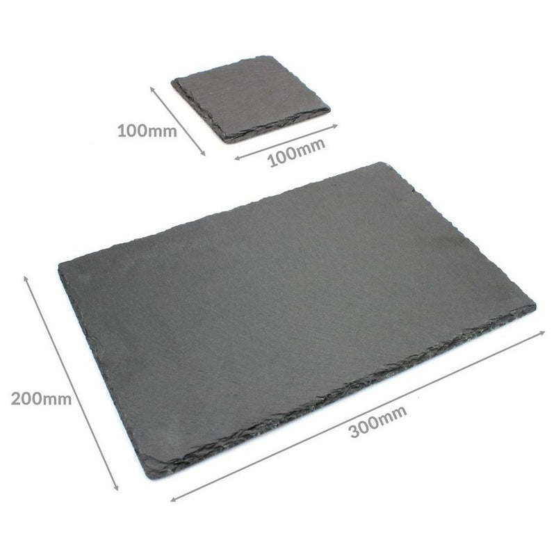 Maison & White Natural Slate Placemats & Coasters - 8pc | Heat Resistant & Stylish