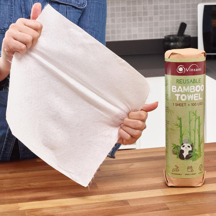 Vinsani? Reusable Bamboo Towels - Super Strong, Ultra Absorbent & Eco-Friendly - 20 Sheets