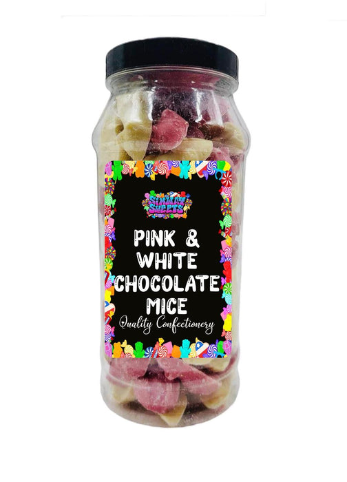 Pink N White Chocolate Mice | Retro Sweet Gift Jar