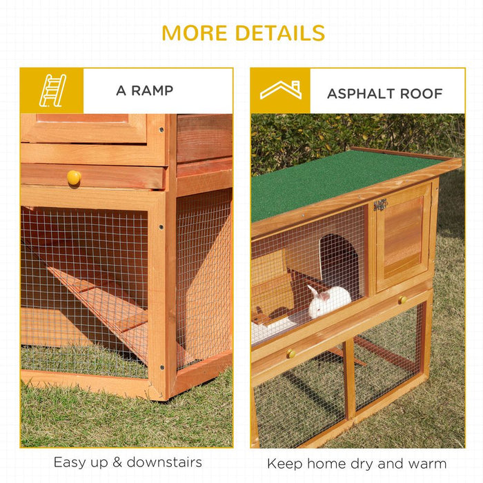 2-tier Rabbit Hutch Small Animal House | Outdoor Backyard | All-Weather Resistant | Multiple Sizes | Solid Construction