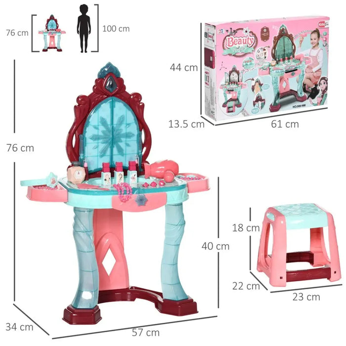 31 Piece Kids Dressing Table - Magical Princess Mirror, Light, Music