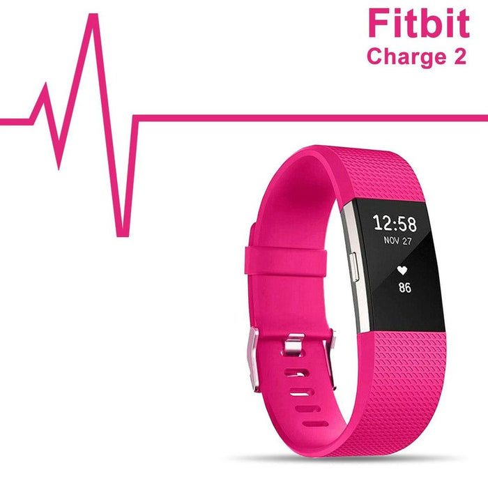 Fitbit Charge2 Classic Replacement Straps, Adjustable Metal Clasp, HotPink