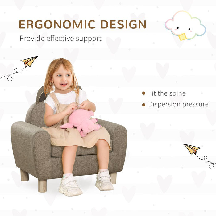 Premium Quality Kids Mini Sofa - Brown Armchair for Bedroom or Playroom - Ages 3-5 - 45kg Max Load