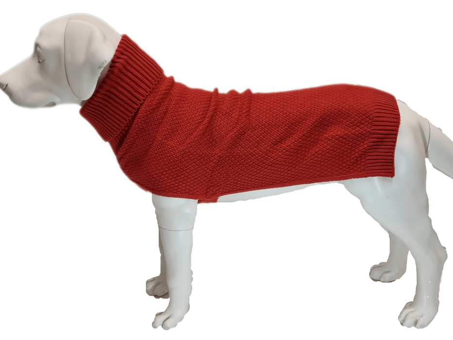 The Jamie Dog Jumper: Burnt Orange | Lycra Strengthened | Leg Slits | Medium to Long | 100% Acrylic