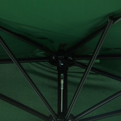 3m Half Parasol Umbrella Metal Frame Crank NO BASE INCLUDED, Green