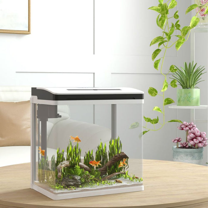 PawHut 13L Glass Fish Tank w/Filter, LED Lighting, Water Pump