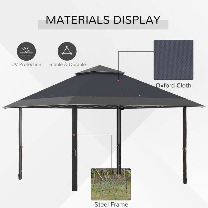 High-Quality 4x4m Outdoor Pop-Up Canopy Tent Gazebo - Adjustable Legs - Grey