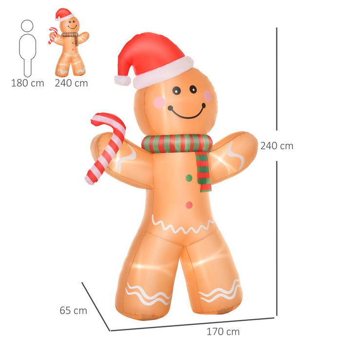 8ft Christmas Inflatable Gingerbread Man Lighted Indoor Outdoor