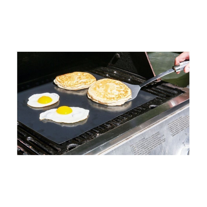 Vinsani Non-Stick BBQ Grill Mat (40 x 33 cm) – Universal Barbeque Baking Oven Liners Reusable and Dishwasher Safe Indoor Outdoor BBQ Cooking Mats for Charcoal Electric Gas Grill Kitchen Ovens – Black