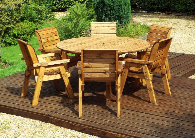 Luxurious Outdoor 6-Seater Circular Dining Set