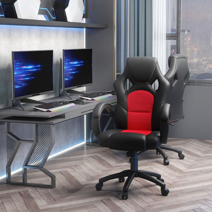 High-Quality Executive Racing Gaming Office Chair | Adjustable Height | 360° Swivel | PU Leather | Black