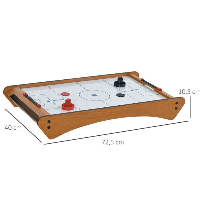 HOMCOM 2.5FT Tabletop Air Hockey Game Table Wooden Portable Party Gaming Toy for Kids Children Adult