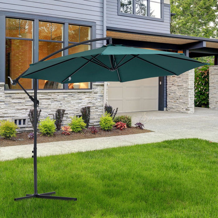 Outsunny 3m Cantilever Umbrella Sun Shade - UV Resistant, Sturdy Steel Frame