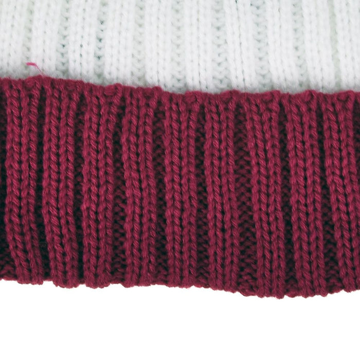 Girls Fashion Bobble Hat | 25-003 | WHITE RED